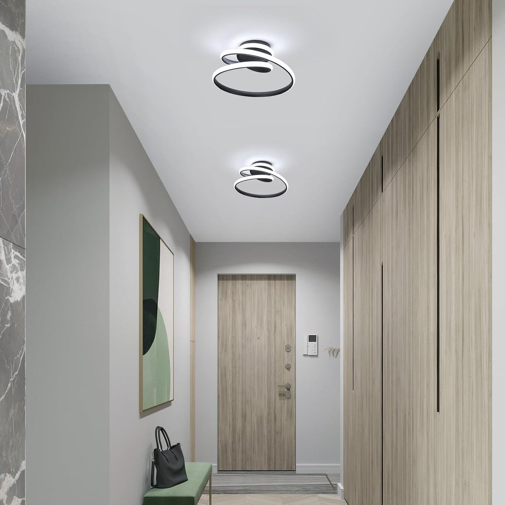 Ceiling Light - Black Aluminium Frame, White Light