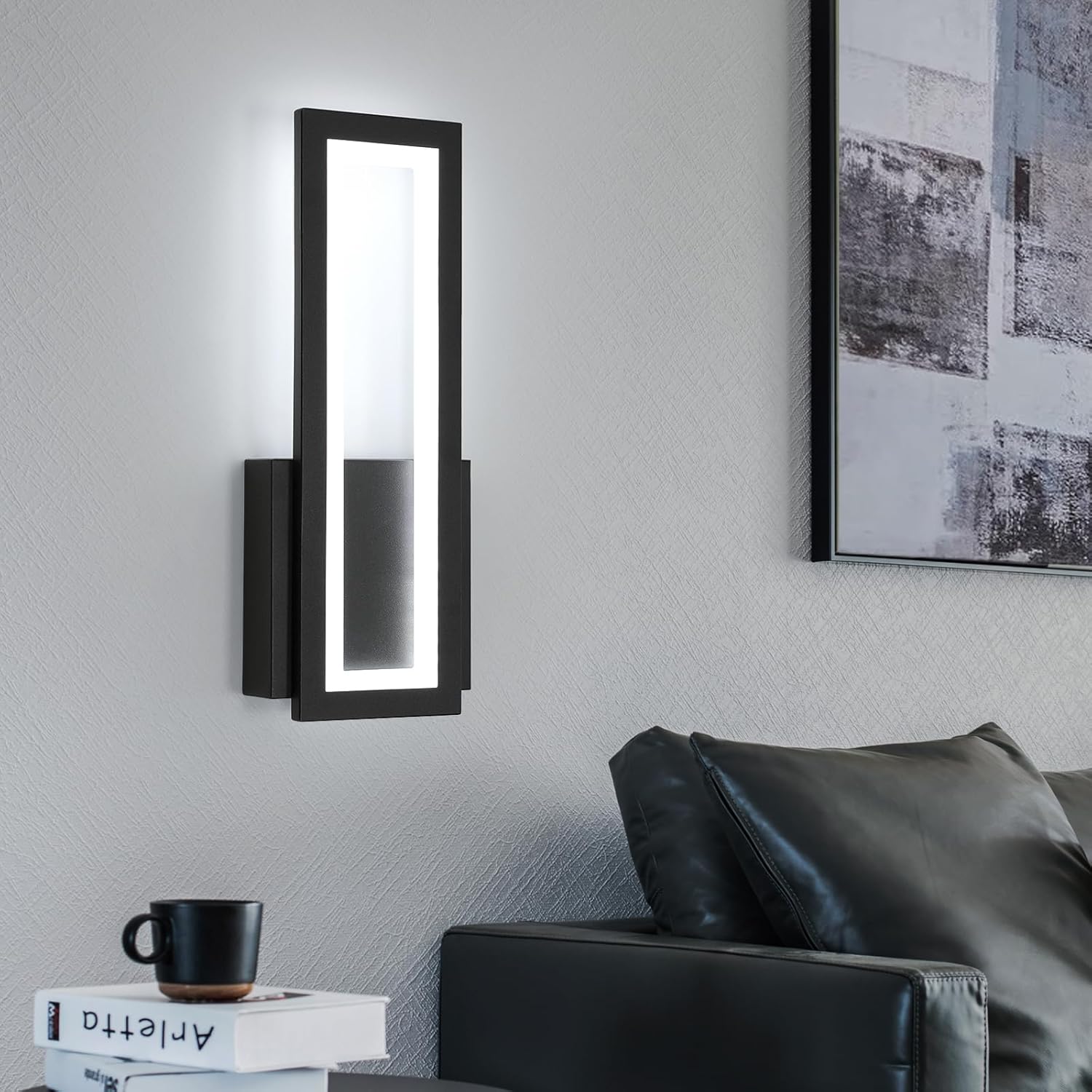 Wall Light - Black Acrylic Frame, Warm Light