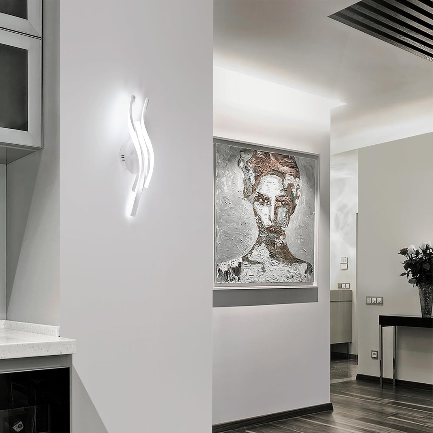 Ceiling Light - White Aluminium Frame, White Light