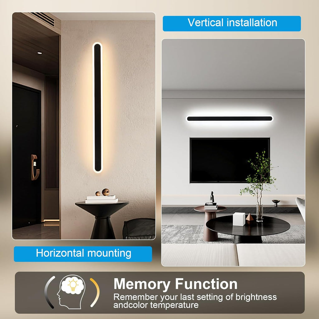Wall Light - Black Metal Frame, Tunable and Dimmable