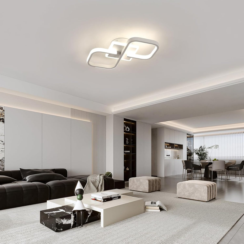 Comely Plafonnier LED, 36W 4000LM Lampe de Plafond Carré, Blanc Luminaire Plafonnier Moderne Acrylique pour Couloir Salle de Bains Cuisine Salon, Lumière Naturelle 4500K
