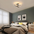 Comely Plafonnier LED Moderne, Luminaire Plafonnier Noir 30W 1800LM, Lampe de Plafond en Forme de Fleur pour Chambre à Coucher, Couloir, Cuisine, Salle de Bain, Lumière Chaude 3000K Dia 30cm
