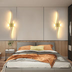 Lampada da Parete - Struttura in Alluminio Dorato, Luce Calda