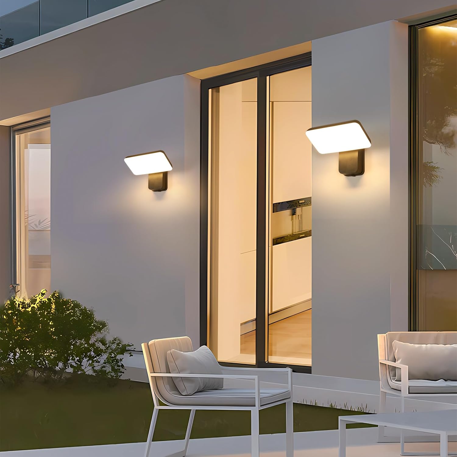 Wall Light - Black Aluminium Frame, White Light