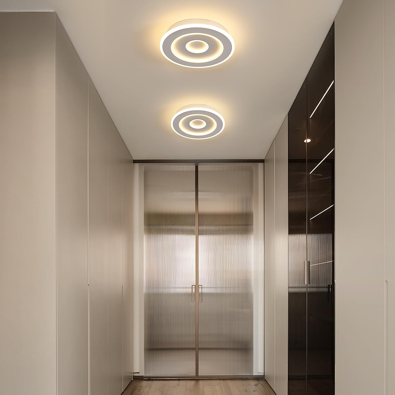 Comely Plafonnier LED Rond Moderne, 28W 28cm Lampe de Plafond LED, Blanc Luminaire Plafonnier Intérieur pour Chambre à Coucher, Salon, Couloir, Lumière Chaude 3000K