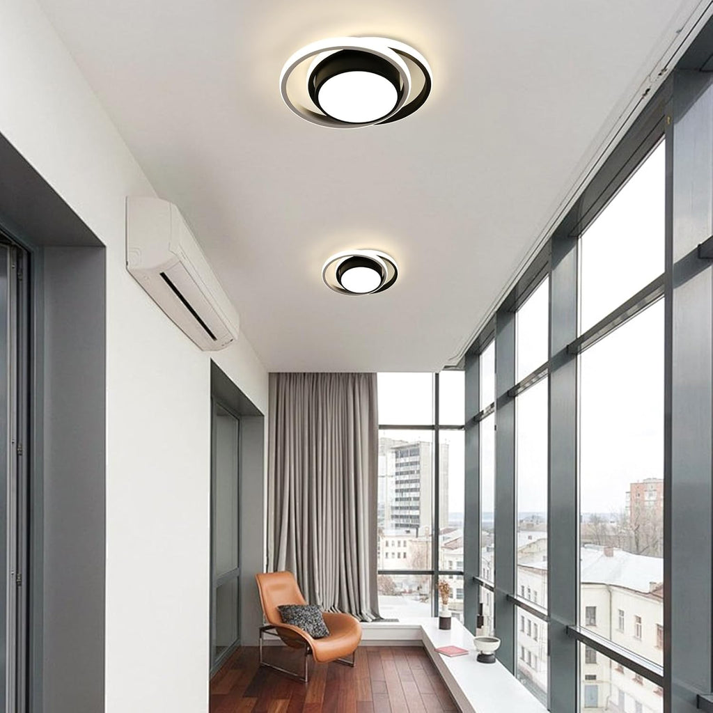 Deckenleuchte - Rahmen aus Schwarz-Weiß-Aluminium, Naturlicht