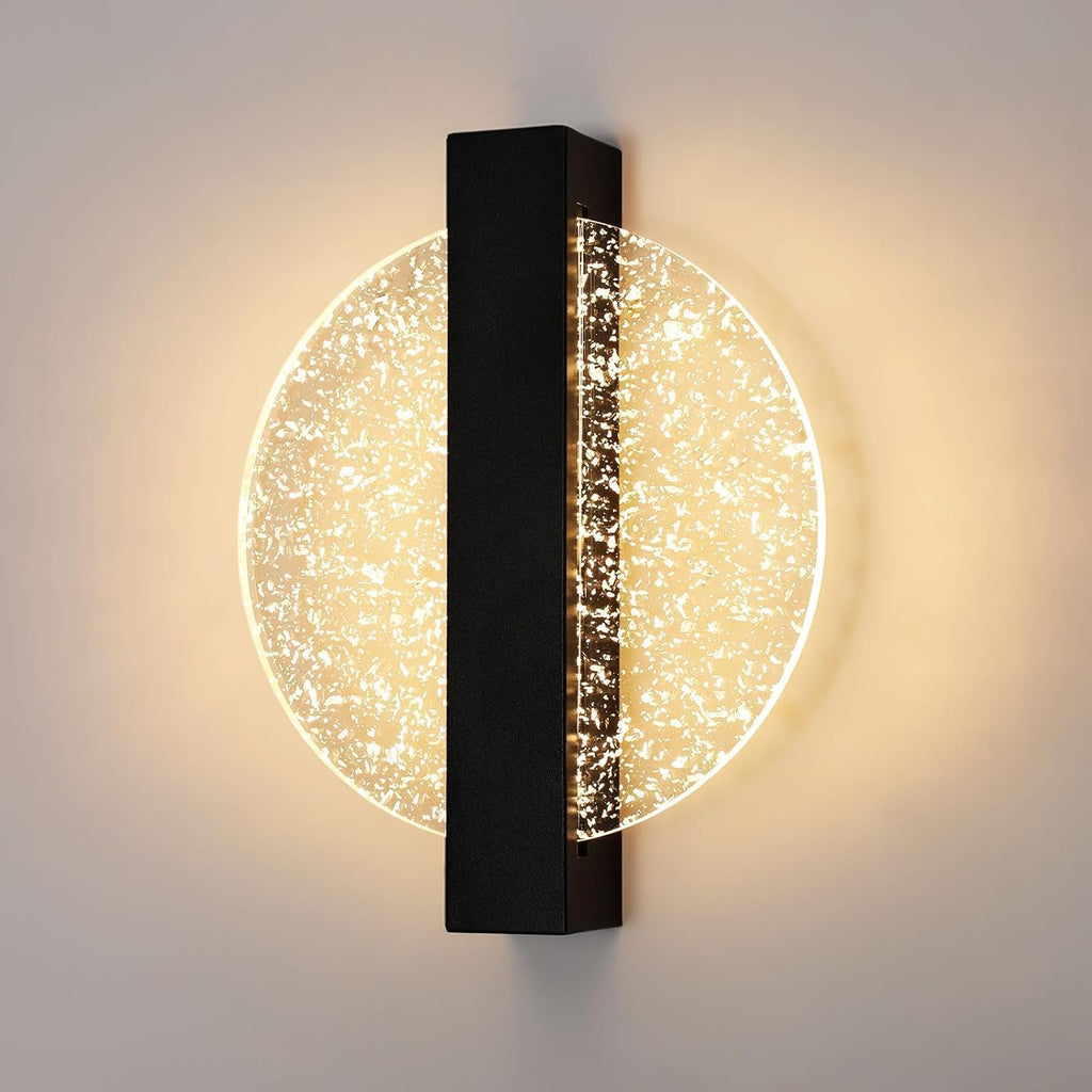 Comely Applique Murale LED 12W, 3 Températures de Couleur 3000K/4500K/6500K Lampe Murale LED Moderne, Noir Applique Murale Intérieure pour Salon, Chambre, Escalier, Couloir