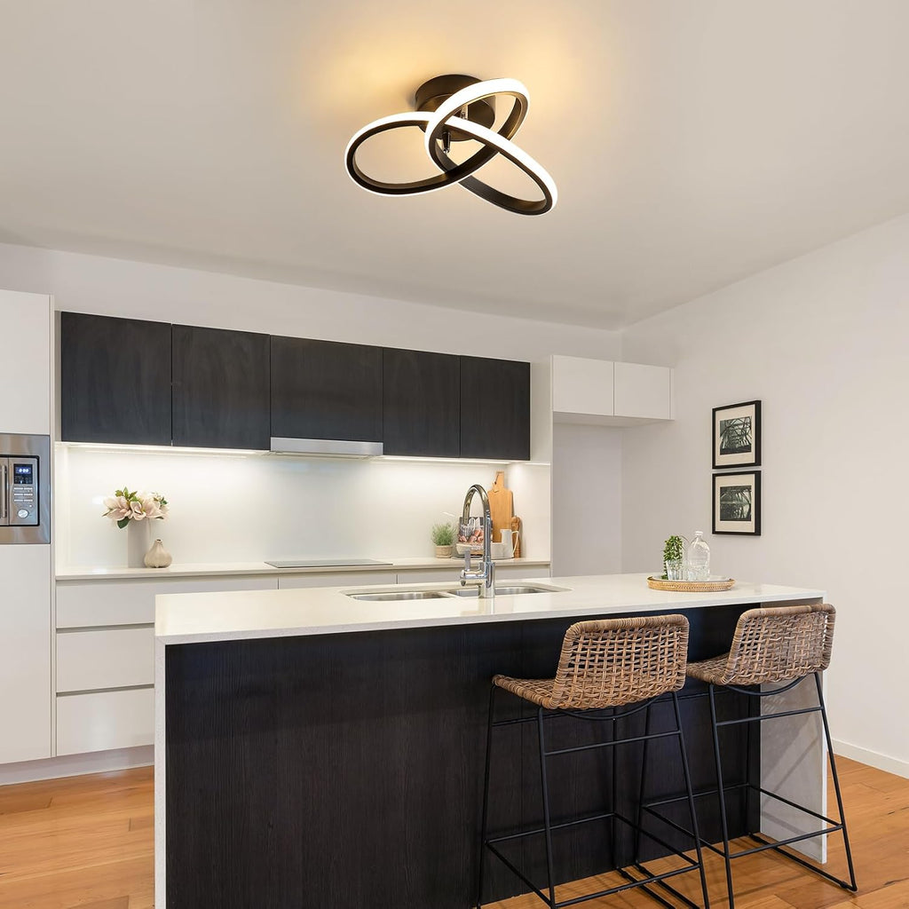 Ceiling Light - Black Aluminium Frame, Warm Light