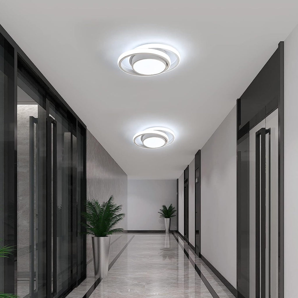 Comely 2 Pièces Plafonniers LED Moderne pour Chambre, Cuisine, Couloir, 32W 2350LM Luminaire Plafond, Rond Lampe LED Plafond, Blanc Froid 6500K, Diamètre 28cm, Blanc