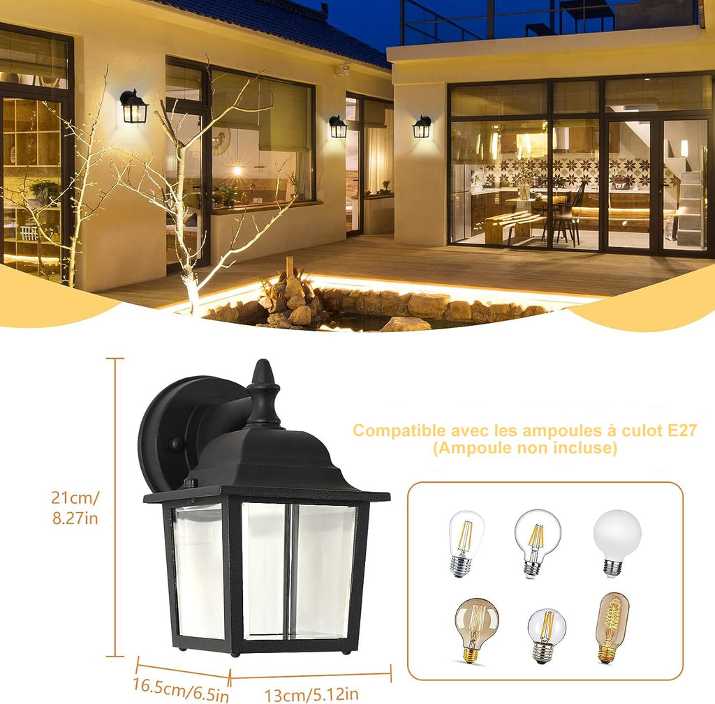 Wall Light - Black Glass Frame