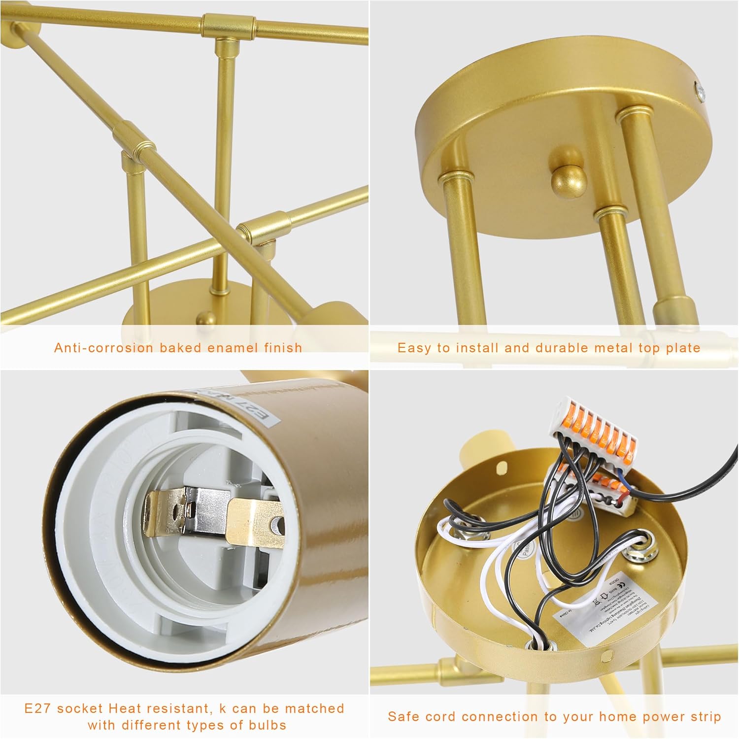 Ceiling Light - Gold Metal Frame