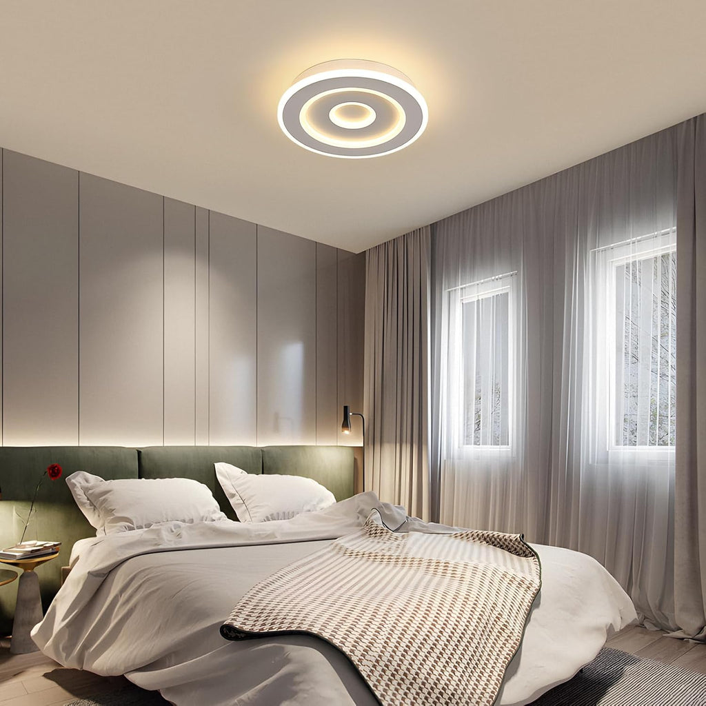 Comely Plafonnier LED Rond Moderne, 28W 28cm Lampe de Plafond LED, Blanc Luminaire Plafonnier Intérieur pour Chambre à Coucher, Salon, Couloir, Lumière Chaude 3000K