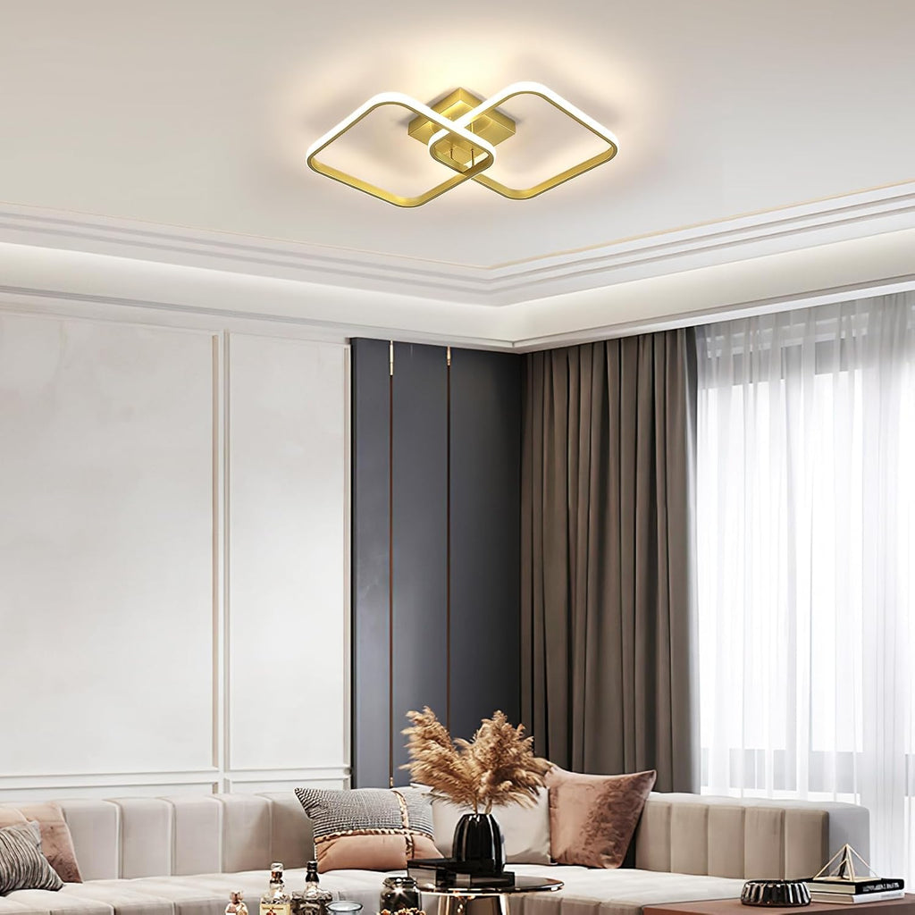 Ceiling Light - Gold Aluminium Frame, Natural Light