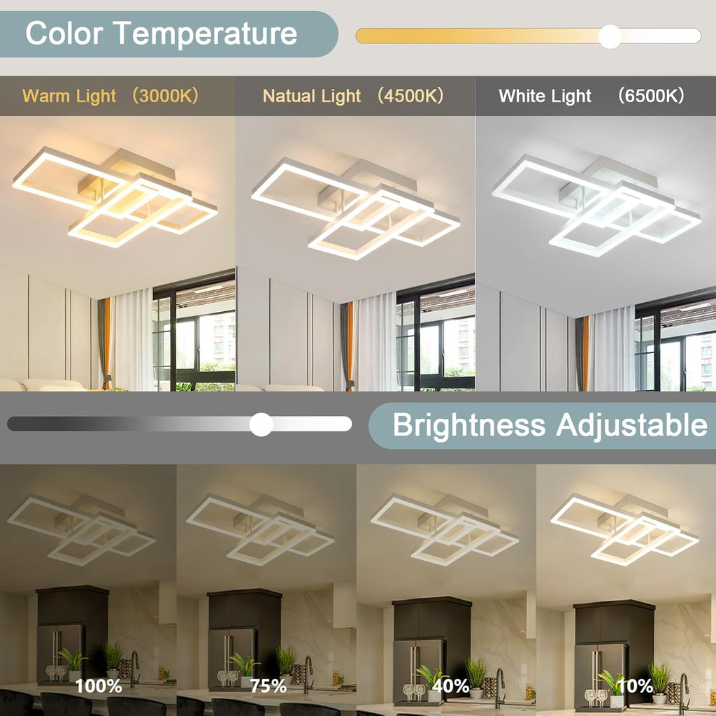 Ceiling Light - White Acrylic Frame, Tunable and Dimmable