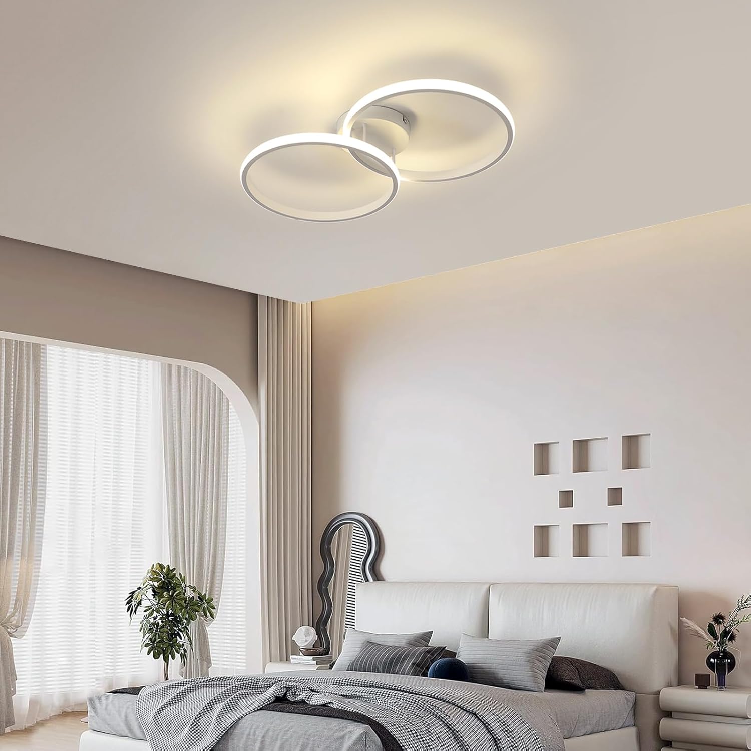 Ceiling Light - White Aluminium Frame, Natural Light