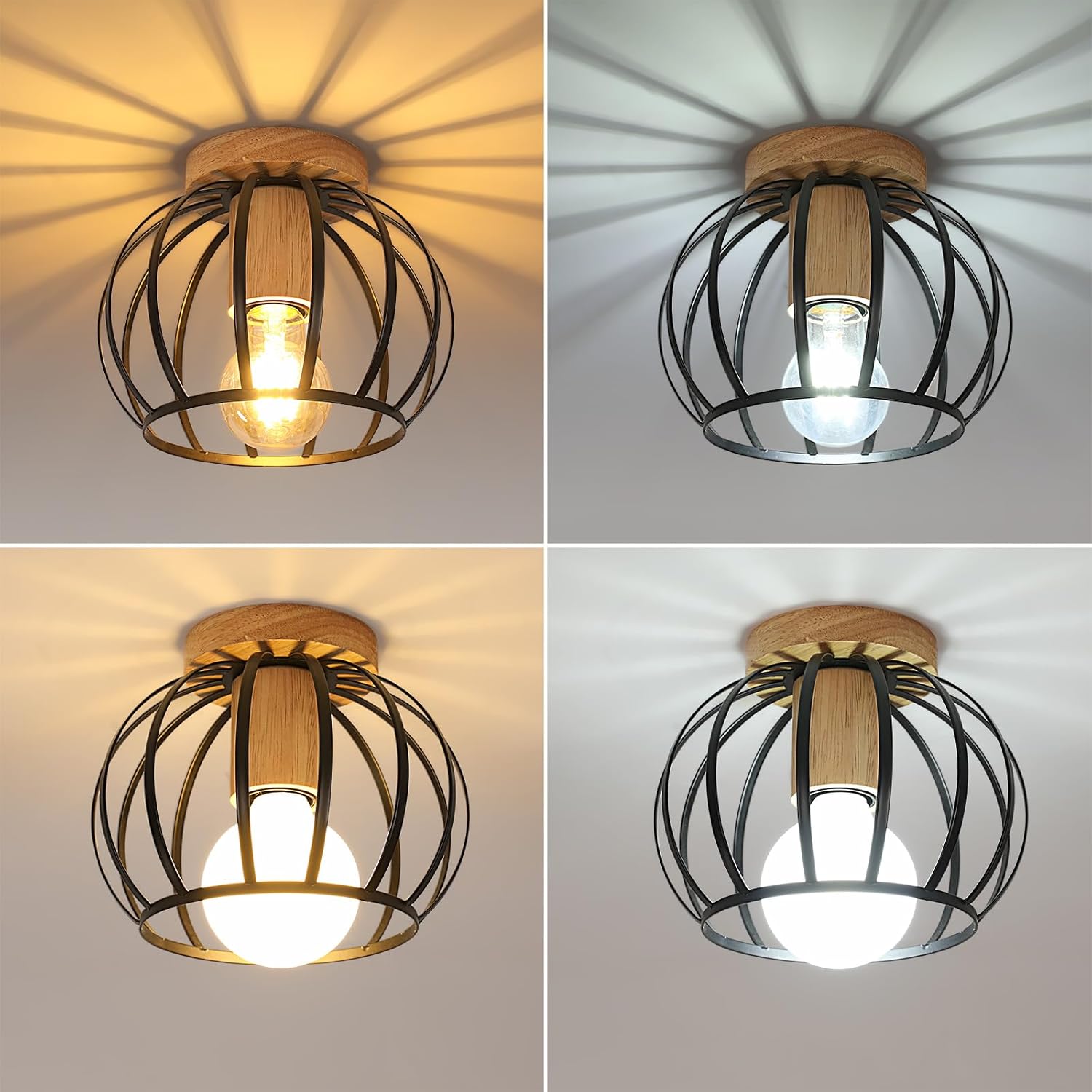 Ceiling Light - Black Metal Frame