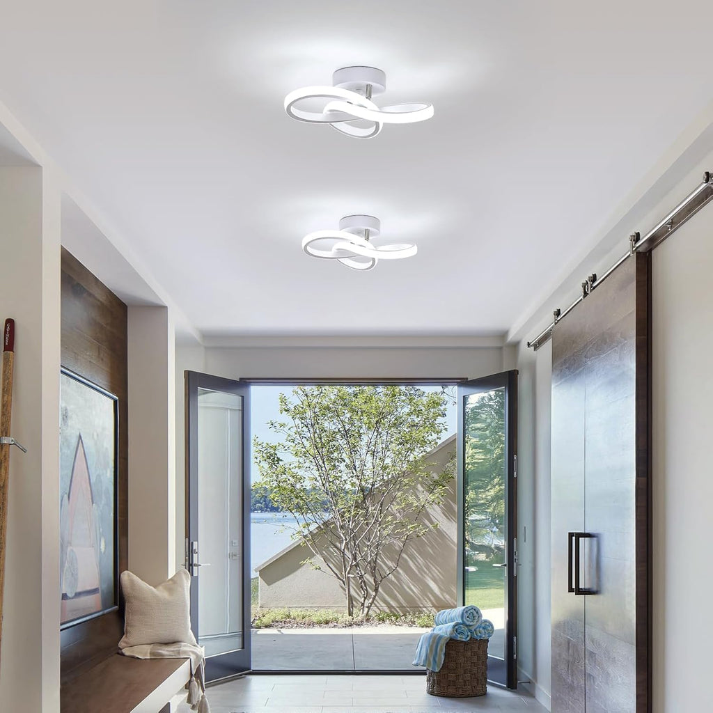 Ceiling Light - White Aluminium Frame, White Light