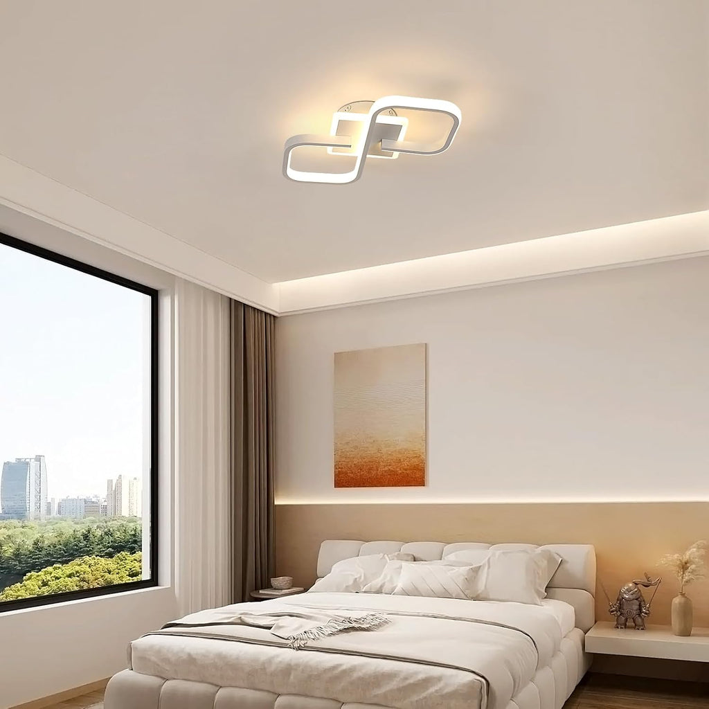 Comely Plafonnier LED Carré Moderne, 36W 4050LM 40.5cm Lampe de Plafond LED, Acrylique Luminaire Plafonnier Intérieur Blanc pour Chambre à Coucher, Salon, Couloir, Lumière Chaude 3000K