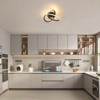 Comely Plafonnier LED Moderne, Luminaire Plafonnier Noir 30W 1800LM, Lampe de Plafond en Forme de Fleur pour Chambre à Coucher, Couloir, Cuisine, Salle de Bain, Lumière Chaude 3000K Dia 30cm
