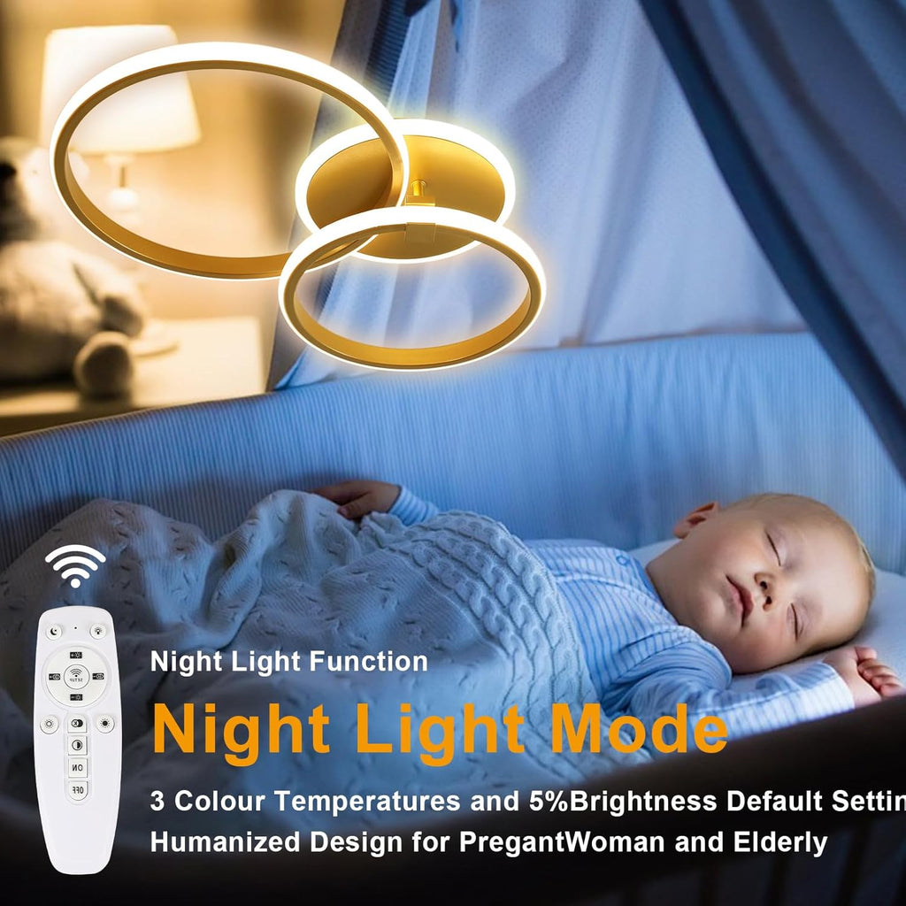Ceiling Light - Gold Acrylic Frame, Tunable and Dimmable