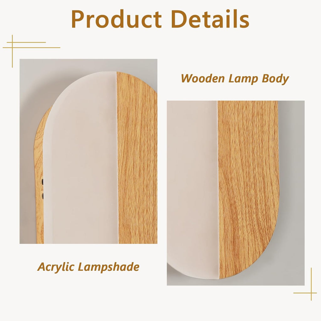 Wall Light - Wood Acrylic Frame, White Light