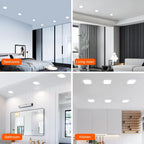 Comely - LED Recessed Downlight, 230V, Flat, 120mm, 6 Units, Cool White Spotlight, 6500K, 18W, 1170 lm, for Bathroom, Living Room, Kitchen, White