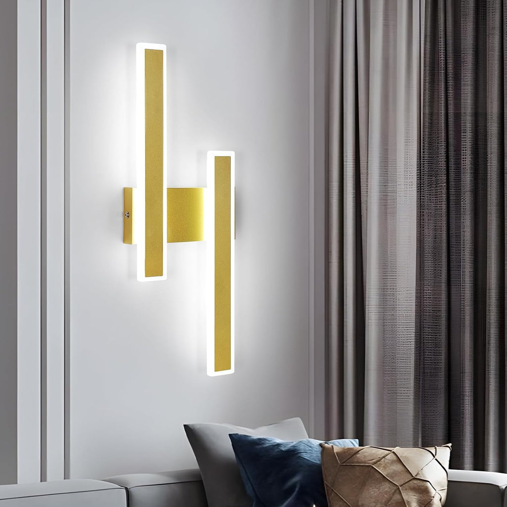 Applique - Cornice acrilica dorata, Luce bianca