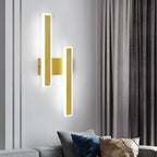 Applique - Cornice acrilica dorata, Luce bianca