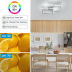 Ceiling Light - Silver Aluminium Frame, Tunable and Dimmable