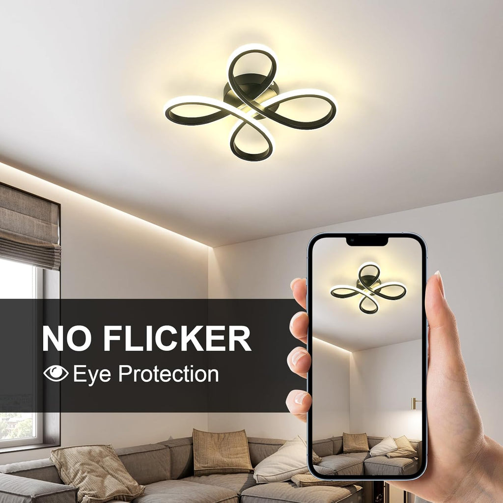 Ceiling Light - Black Aluminium Frame, Natural Light
