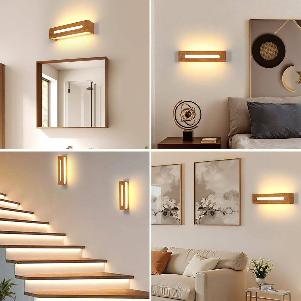 Wall Light - Wood Plastic Frame, Warm Light