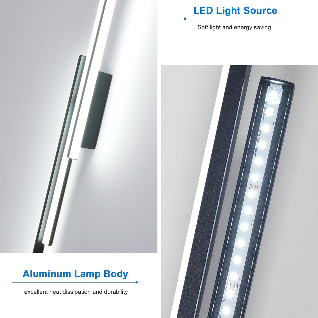 Wall Light - Black Aluminium Frame, White Light