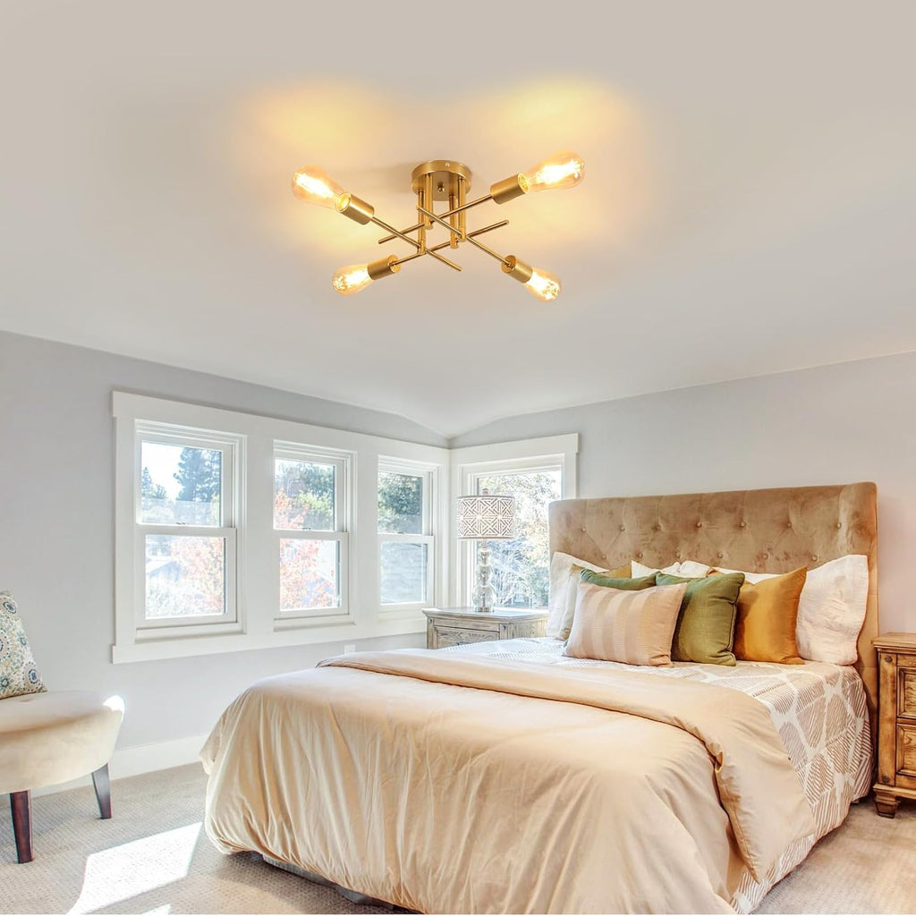 Ceiling Light - Gold Metal Frame