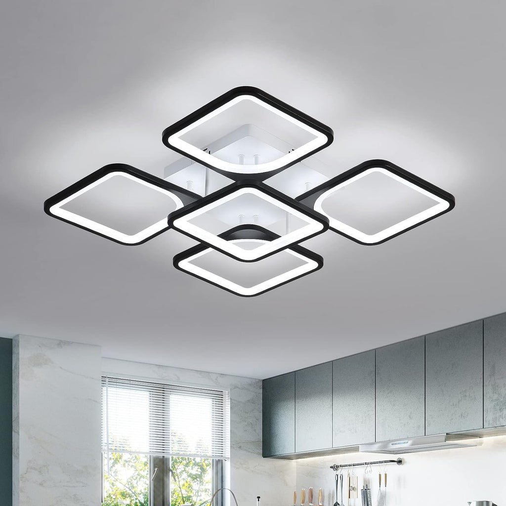 Ceiling Light - Black Acrylic Frame, White Light