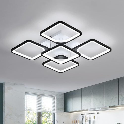 Ceiling Light - Black Acrylic Frame, White Light