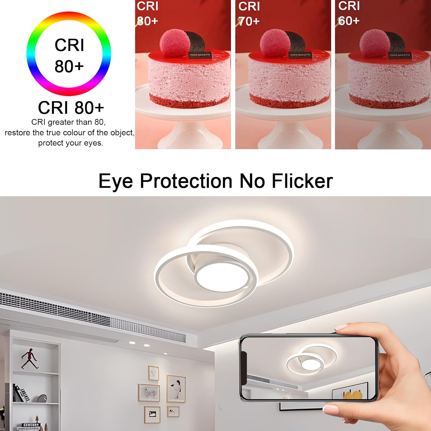 Ceiling Light - White Aluminium Frame, Natural Light