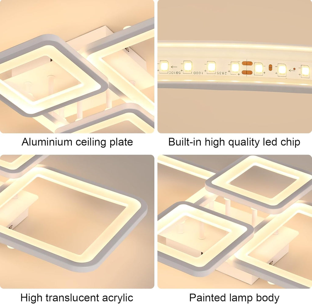 Ceiling Light - White Acrylic Frame, Tunable and Dimmable