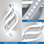 Applique - Telaio in Alluminio Argento, Luce Bianca