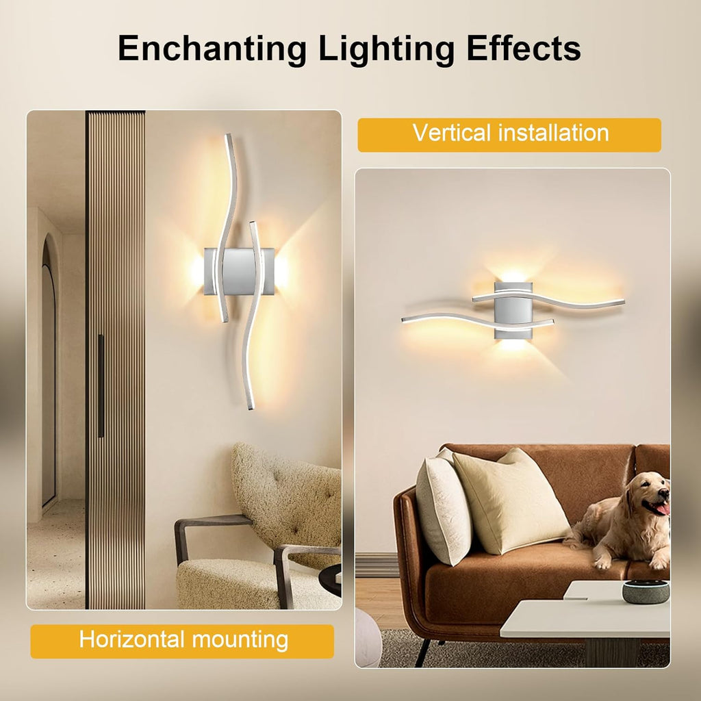Wall Light - White Aluminium Frame, Warm Light