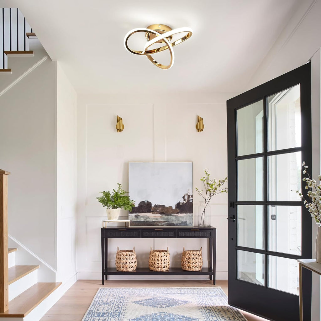 Ceiling Light - Gold Aluminium Frame, White Light