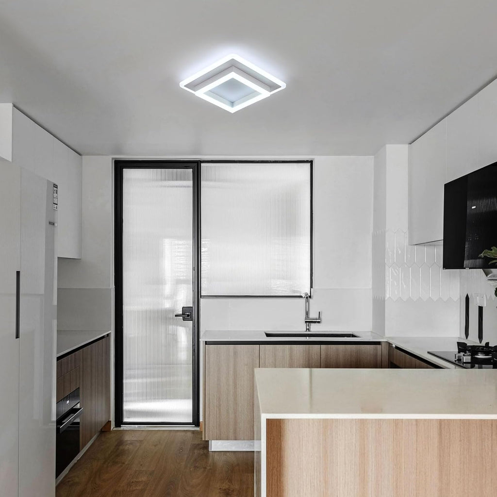 Ceiling Light - White Acrylic Frame, White Light