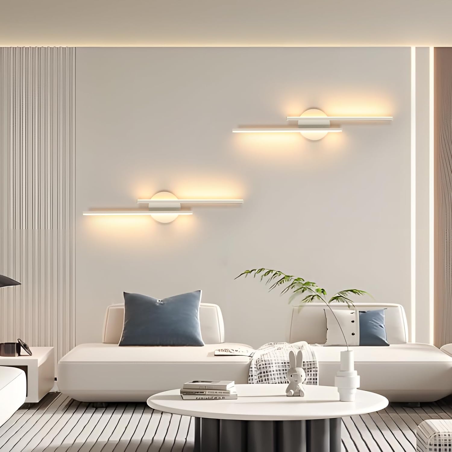 Comely Applique Murale LED Moderne, 24W 2700LM Blanc Applique Murale LED Interieur, Lampe Murale LED 60CM Pour Chambre, Salon, Alle à manger, Couloir, Escalier, Blanc Chaud 3000K