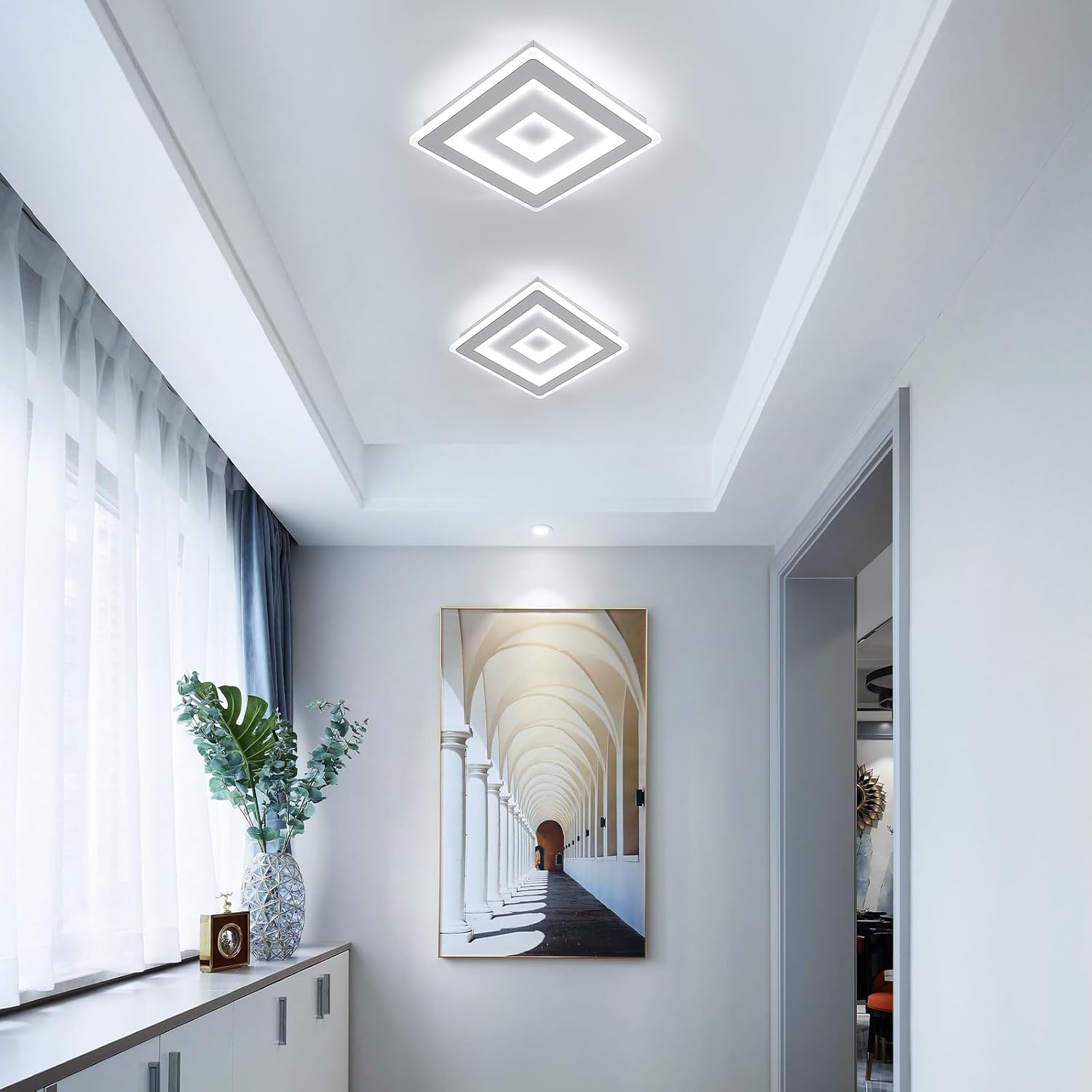 Comely Plafonnier LED Carré Moderne, 36W 28cm Lampe de Plafond LED, Blanc Luminaire Plafonnier Intérieur pour Chambre à Coucher, Salon, Couloir, Lumière Blanche Froide 6500K