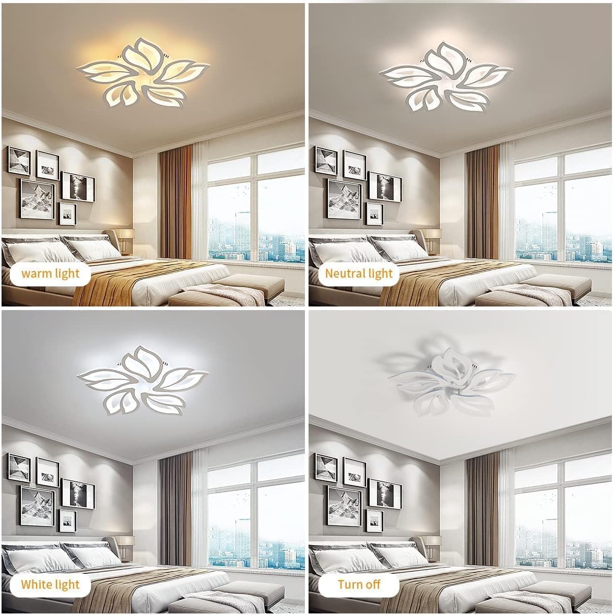 Ceiling Light - White Acrylic Frame, Tunable and Dimmable