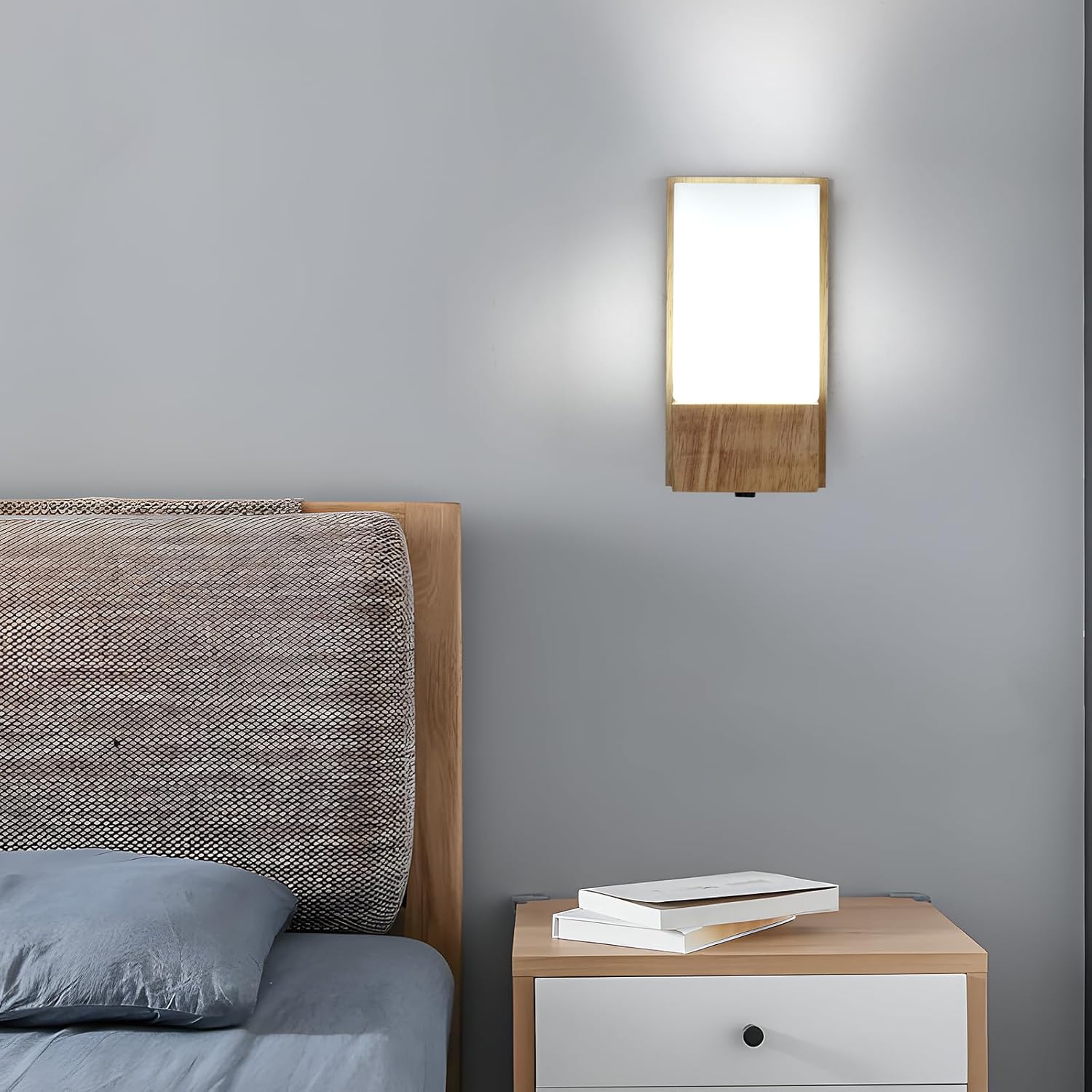 Wall Light - Wood Glass Frame