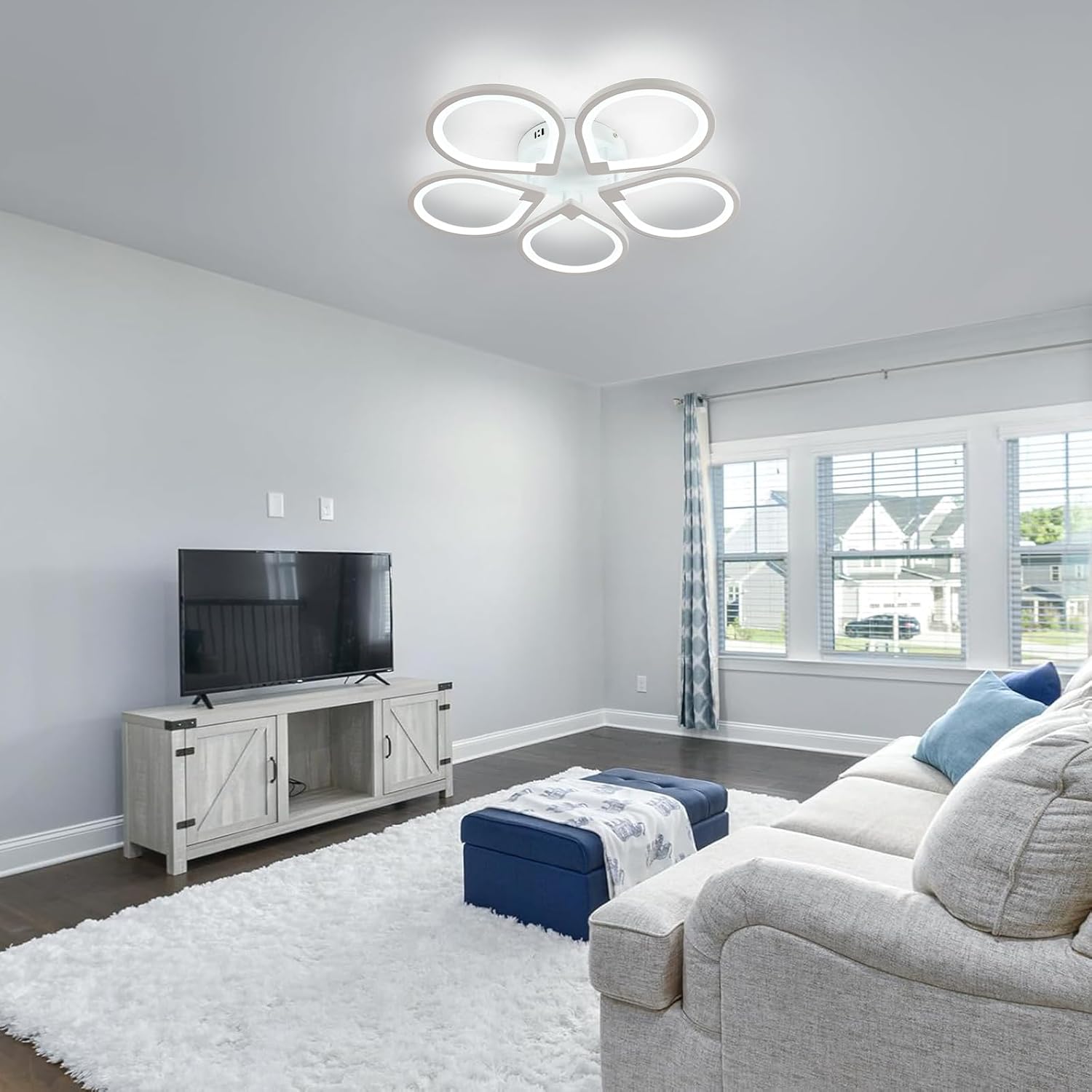 Ceiling Light - White Acrylic Frame, White Light