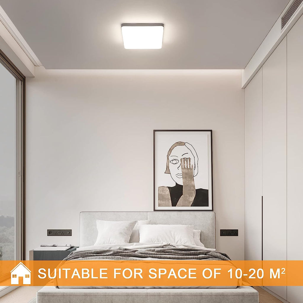 Comely Plafonnier LED, 36W 4050LM Lampe de Plafond LED Carré, Moderne Luminaire Plafonnier LED pour Salon, Chambre à Coucher, Balcon, Cuisine, Lumière Nnaturelle 4000K
