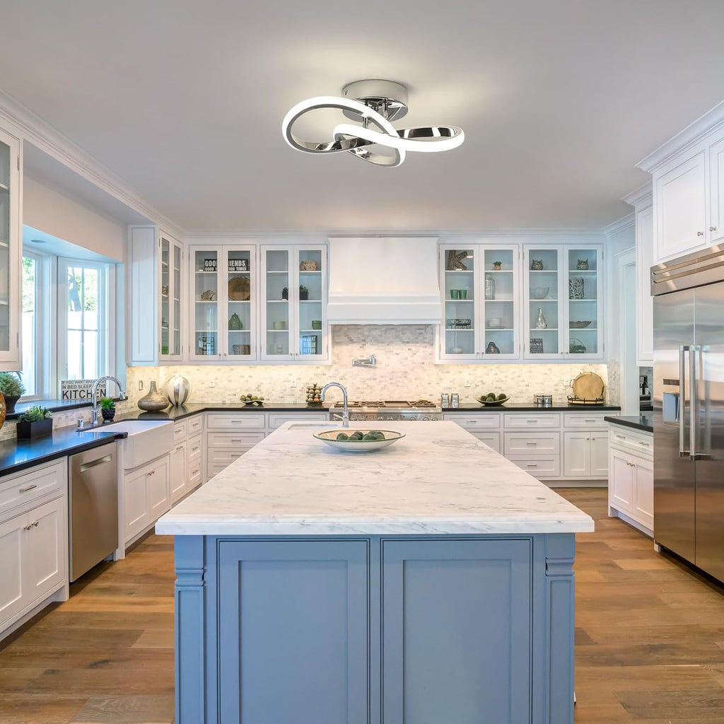 Ceiling Light - Chrome Aluminium Frame, Natural Light
