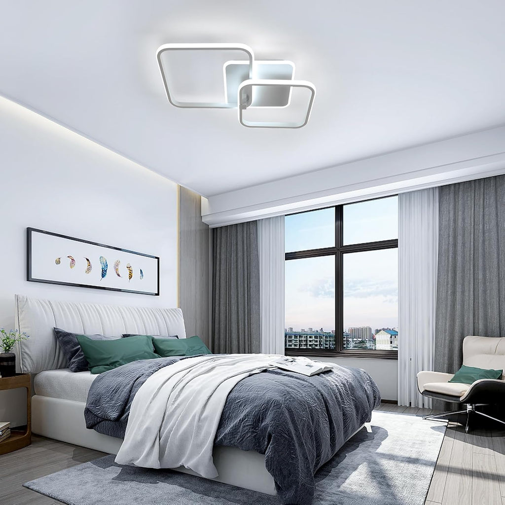 Ceiling Light - White Acrylic Frame, White Light