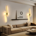 Lampada da Parete - Struttura in Alluminio Dorato, Luce Calda